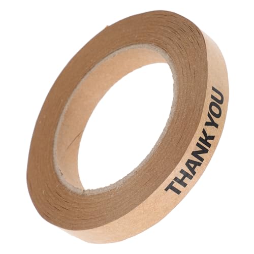 BUGUUYO 1 Rolle Klebeband aus Kraftpapier Verpackungsklebeband für Beutel Klebeband für kleine Unternehmen verpackungsmaterial packing tape kaffeetassen Beutelverschlussbänder Danke Band von BUGUUYO