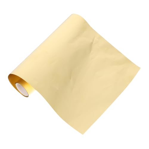 BUGUUYO 1 Rollenblatt Messingfolienplatte Prägefolie metallisches Seidenpapier Goldfolie goldene Transferfolie Bastelfolie rotes Geschenkpapier basteln bastelset Metallfolienplatte Yellow von BUGUUYO