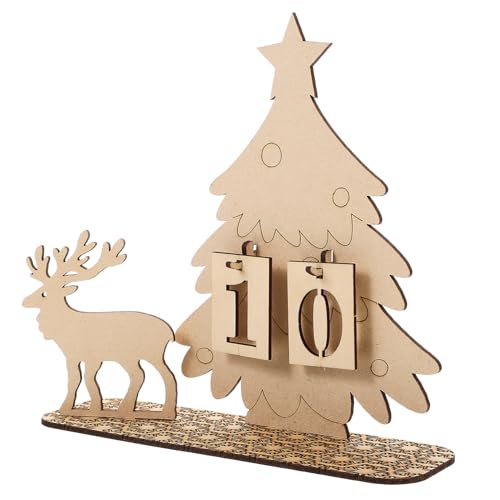 BUGUUYO 1 Satz Countdown-Kalender aus Holz countdown kalender countdown calender Weihnachtsdekoration für den Schreibtisch Weihnachtsbaum Ornamente Weihnachtszubehör kalender hölzern von BUGUUYO