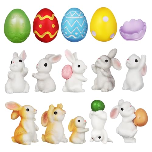 BUGUUYO 1 Satz Osterpuppe Container-Kaninchen Süßer Hase Spezielle Aufkleber Plüsch Schaumkaninchen Osterhasen Figuren Süße Hasen Figuren Desktop-Ornamente Hasen-Ornamente Mini-Hase Harz von BUGUUYO