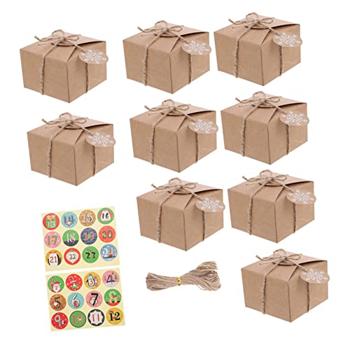 BUGUUYO 1 Satz Weihnachts-Süßigkeiten-Box Partygeschenk-Leckerli-Boxen aus Kraftpapier Verpackungsboxen für Kissenschachteln für die Hochzeit weihnachts party weihnachtsgeschenke Seil von BUGUUYO