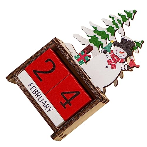 BUGUUYO 1 Satz Weihnachtskalender Weihnachtsdekoration kalender dekor Weihnachts-Countdown Weihnachtszubehör tischkalender kalender schreibtisch schicker Heimkalender Weihnachtsbedarf Holz von BUGUUYO