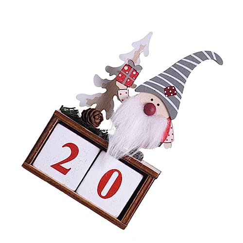 BUGUUYO 1 Satz Weihnachtskalender-ornamente Advents-countdown-kalender Für Weihnachten Krippen Adventskalender Adventscountdown Weihnachts-countdown-kalenderdekoration Szene Hölzern Grey von BUGUUYO