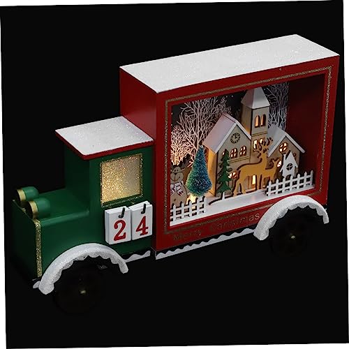 BUGUUYO 1 Stück Countdown-kalenderschublade Musical Ornamente Advent Baum Puzzle Laterne Weihnachtsmann Beleuchtet Lichter Lametta Rot Weihnachten Holz Colorful von BUGUUYO