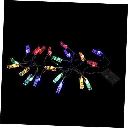 BUGUUYO 1 Stück Schnur LED-Clip-Lichterkette Netz drinnen Laterne Baum Mikro weihnachtsdeko lichter weihnachtsdeko beleuchtet Partyfoto Lichtdekoration Fotohalter Licht Eisendraht Colorful von BUGUUYO