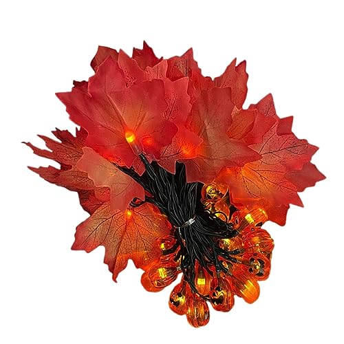 BUGUUYO 1 Stück Schnur Solar-Lichterketten Streifen Herbstdeko LED-Lichtleiste Zaun Laternen led licht fernbedienung led ligts leuchtendes Halloween- Halloween- Plastik rot von BUGUUYO