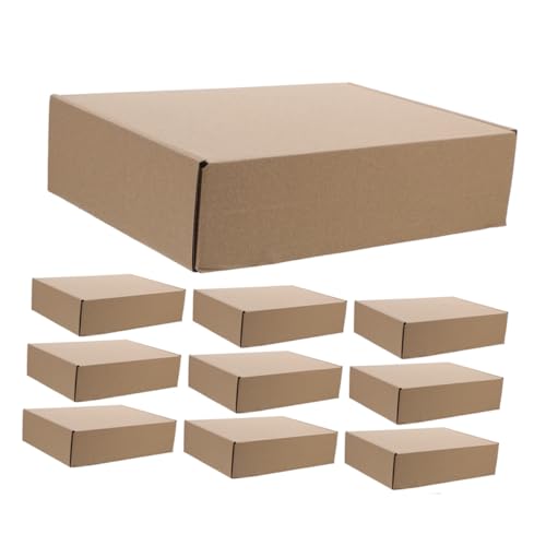 BUGUUYO 10 Stück Schachtel Karton Verpackungsboxen für kleine Unternehmen Paket Versand klein Umschlag gewellt Papierbox gesteckt briefkasten Wellpappe-Schachteln Brown von BUGUUYO