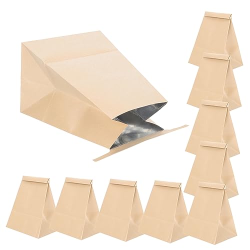 BUGUUYO 10St Kotzbeutel aus Kraftpapier Müllsäcke im Freien kranke Taschen Kinder Auto-Bewegungstasche vomit bag Vomitusbeutel Outdoor-Müllsack Flugzeug-Reinigungsbeutel Light Brown von BUGUUYO