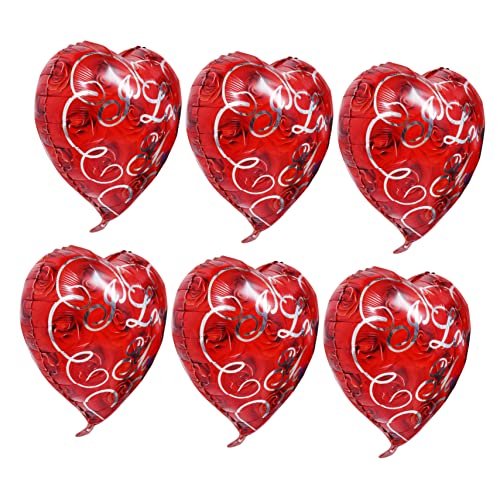 BUGUUYO 10St Liebe Alufolienballon Verlobungsfeier Herz Luftballons Liebe Folienballon Folienballons wedding goldhochzeit Hochzeitsballons dekorativer Hochzeitsballon Aluminiumfolie rot von BUGUUYO