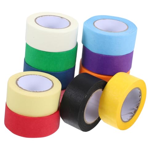 BUGUUYO 12 Rollen Buntes Malerband Süßes Band Geschenkband Als Scrapbook-dekor Washi Tape Zum Aufzeichnen Farbige Bänder Masse Dekorative Klebebänder Planer Liefert Papier von BUGUUYO