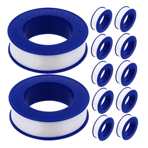 BUGUUYO 12 Rollen rohes Band wasserdichtes dichtungsband industrie klebeband sanitär dichtungsband hochtemperatur klebeband Dichtband Fadenband Rohrband für Wasserlecks Duschband PTFE von BUGUUYO