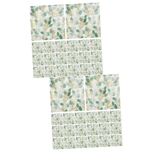 BUGUUYO 120 Blatt Papierserviette gestufter Tortenständer Weihnachtsservietten aus Papier Partyteller säckchen päckchen dekoratives Seidenpapier Partyzubehör jungfräulicher Zellstoff Green von BUGUUYO