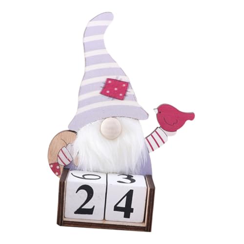 BUGUUYO 1Stk Weihnachtskalender 24 Tage Adventskalender weihnachtliche Desktop-Ornamente immerwährender kalender immerwährende kalender manueller Stereokalender Tischkalender Holz von BUGUUYO