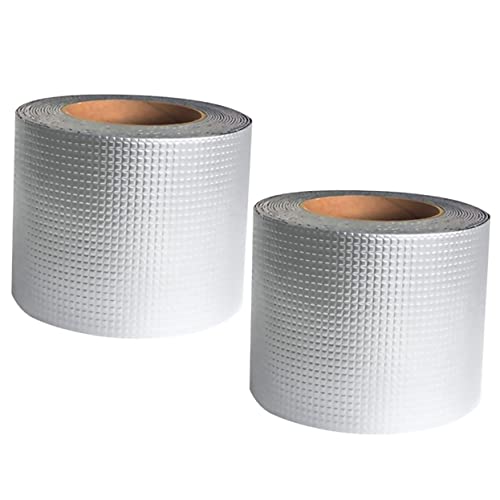 BUGUUYO 2 Rollen Butylband aus Aluminiumfolie butyl klebeband dichtungsbänder Aluminiumband für Kanal Nahtversiegelung wasserdichtes klebeband Reparaturband aus Butyl Dachrinnendichtmittel von BUGUUYO