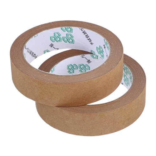 BUGUUYO 2 Rollen Klebeband Verpackung Fr Spender weißes Isolierband Papierversandband büromaterial Verschlussband Packbänder für Taschen Hochleistungs-Packband Kartonband bopp Light Brown von BUGUUYO