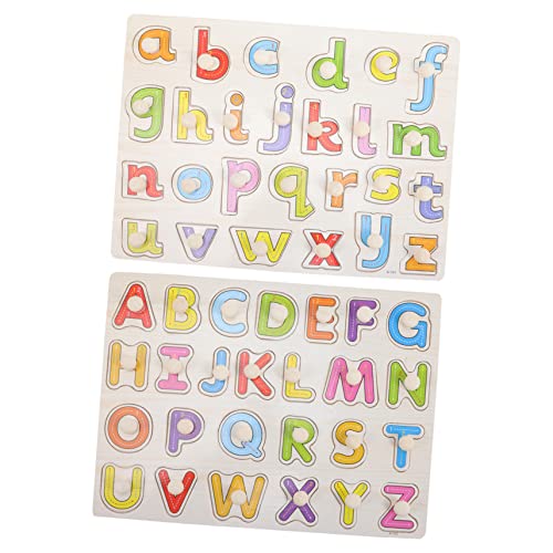 BUGUUYO 2 Sätze Alphabet-kratzbrett Krabbe Ornament Tragbar Locke Brief Aufkleber Aquarium-ornament Dollys Vintage Tierminiatur Maschine Reversibel Haustier Futterspender Tür Holz von BUGUUYO