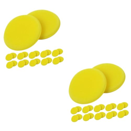 BUGUUYO 2 Sätze Wachsschwamm Polierpads Politur Pads Autowachsset Autowaschset Cleaning Mat Car Wax Applikatorpad Für Autowachs Wachsapplikatorpad Autowäsche -werkzeuge Yellow 36 Stück * 2 von BUGUUYO