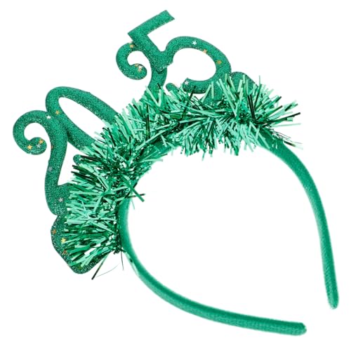 BUGUUYO 2025 Stirnband Weihnachtsfeier Lametta-haarband Foto-requisiten Für Das Neue Jahr Frohes Neues Stirnband Glitzernder Lametta-kopfschmuck Gastgeschenke Neujahrs-diademe Stoff Green von BUGUUYO