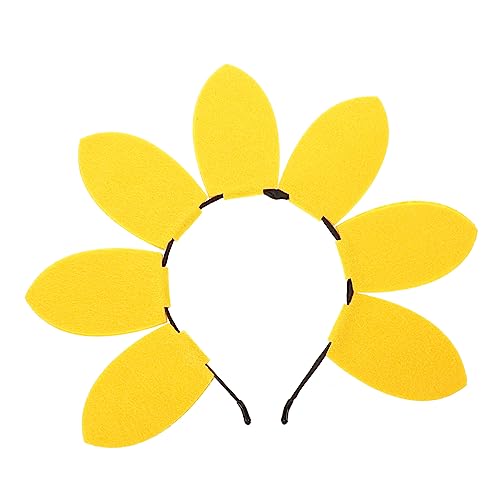 BUGUUYO 2St Sonnenblumen-Stirnband Kopfbedeckung damen stirnbänder Haarreifen für Frauen Party halloween oblaten haircharm entzückender Haarreif Kopfschmuck aus Sonnenblumen Vlies Yellow von BUGUUYO