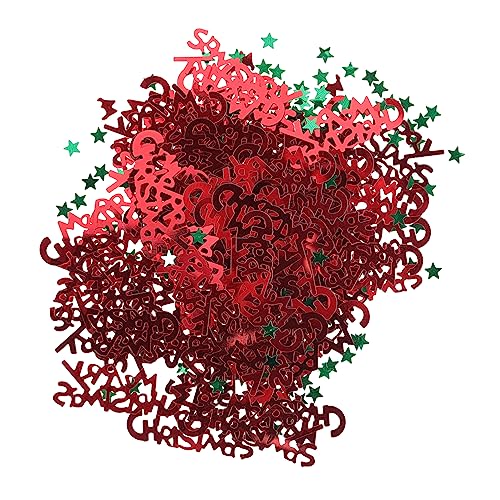 BUGUUYO 3 Packungen Weihnachtskonfetti Weihnachtsdekorationszubehör Weihnachtsfeier Konfetti Weihnachtsglitzer Konfetti Weihnachtstisch Konfetti Frohe Weihnachten Pailletten Plastik von BUGUUYO