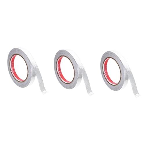 BUGUUYO 3 Rollen Klebeband Foliendichtband Folienband window sealing tape heat resistant tape aluminiumband Isolierband reparieren Glasfaserband reparieren Aluminiumfolie Silver von BUGUUYO