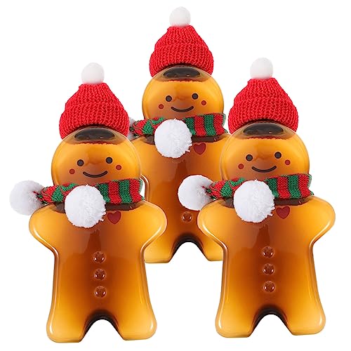 BUGUUYO 3 Sets Weihnachts Getränkeflaschen Trinkflaschen Für Weihnachtsgetränke Lebkuchenmann Glas Bundaberg Lebkuchenmann Keksdose Hut Süßigkeiten Babyparty Bittke von BUGUUYO