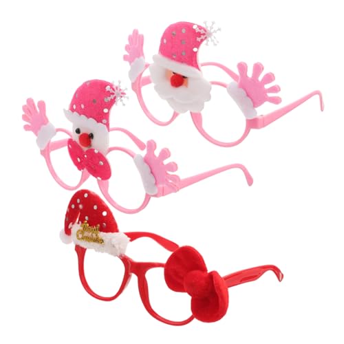 BUGUUYO 3St Weihnachtsbrille Brillenfassungen für kinder Neuheit Weihnachtssonnenbrille kinder ferngläser kinderferngläser Weihnachtsdekoration lustige Brille Kunststoffe und Vliesstoffe von BUGUUYO