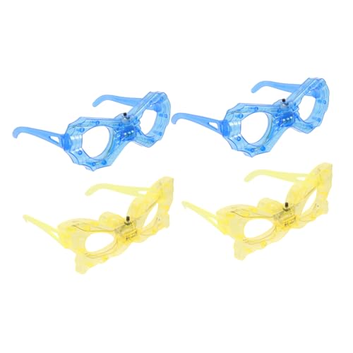 BUGUUYO 4 Stück 2023 Brille Partybrillen Sonnenbrille 2023 Neuartige Partybrille Silvesterbrille leuchtbrille leuchtgläser Neujahrsbrille Foto-Requisiten für die Silvesterparty Plastik von BUGUUYO