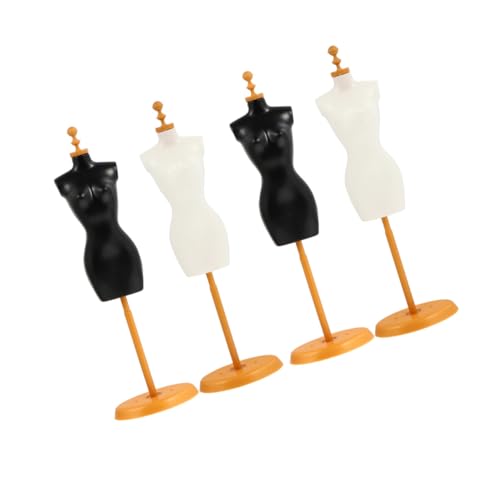 BUGUUYO 4 Stück Schaufensterpuppenständer Puppenständer Spielzeug Puppenkleidungsdisplay Regal puppenkleiderbügel Puppen kleiderbügel Miniatur-DIY-Accessoires Puppenmodellständer Plastik von BUGUUYO