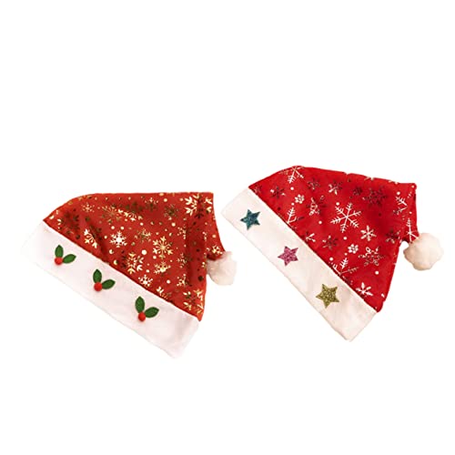 BUGUUYO 4 Stück Weihnachtsmütze Für Kinder Weihnachtsfeier Weihnachtsmann-wintermütze Gestrickte Wintermütze Plüsch-weihnachtsmütze Weihnachtsmann-cosplay-hut Weihnachtsplüschmütze Vlies von BUGUUYO