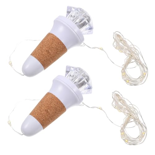 BUGUUYO 4 Stück Wiederauf Ladbare Weinstopfen-lichterkette Nacht Lichter Lichterketten Wiederaufladbare Usb-lampe Partylichter Mini-led Weihnachtsbeleuchtung Aus Kork Nachtlicht Plastik von BUGUUYO