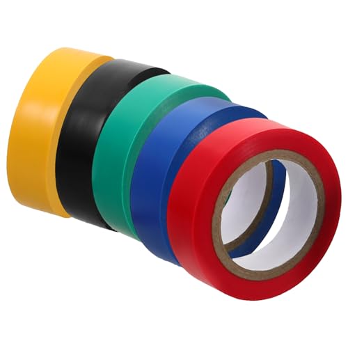 BUGUUYO 5 Rollen Isolierband starkes klebeband buntes klebeband Schutzband breite Isolierbänder blaues Klebeband elektrisches Band Farben von Isolierbändern Pipeline Elektro kleber PVC von BUGUUYO