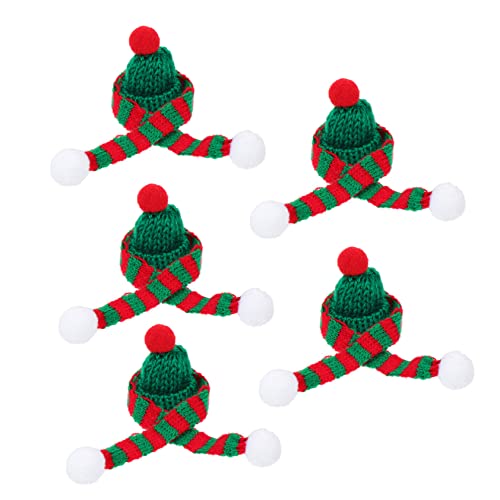 BUGUUYO 5 Sätze Weihnachtsminimütze Usb-flaschenbeleuchtung Baum Usb-weihnachtsbeleuchtung Mini- Weihnachtsweinflaschenkranz Weinflaschenverschlüsse Weinflaschenverzierungen Garn von BUGUUYO