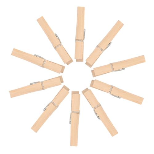 BUGUUYO 50 Stück Holzclip Bilderrahmen Wäscheklammer Aus Holz Clips Zum Aufhängen An Der Wand Kleine Bastelwäscheklammern Fotokabelklemmen Bilderclips Aus Holz Edelstahl Light Brown von BUGUUYO