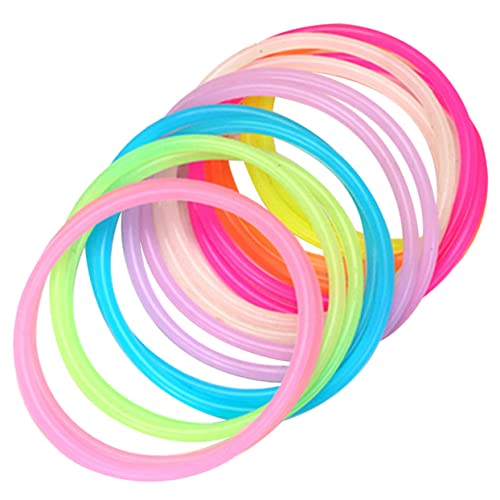 BUGUUYO 50 Stück Neonarmbänder leuchten im Dunkeln Leuchtende Spielzeugarmbänder Neon-Armband leuchtende armbänder Haar Tapes 80er-Jahre-Accessoires 90er Accessoires für Frauen Kieselgel von BUGUUYO