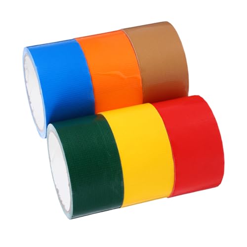 BUGUUYO 6 Rollen Farbiges Klebeband Zeichenband Klebeband Multi Bastelband Farbiges Packband Bunte Klebebänder Klebeband-multipack Kanalgeschichte Wasserdichtes Band Bulk-klebeband Stoff von BUGUUYO