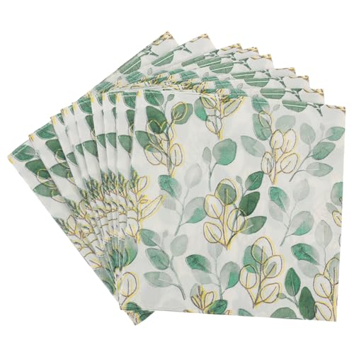 BUGUUYO 60 Blatt Papierserviette farbige Servietten Serviette für die Party Partyzubehör Tag Dekor säckchen päckchen neuartige Servietten Partei Seidenpapier jungfräulicher Zellstoff Green von BUGUUYO