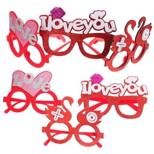 BUGUUYO 6St Valentinsbrille Dekor Valentinstag-Party-Brille valentinstag partyzubehör Party-Brillengestelle herz brille faschingsbrille karnevalsbrille Brillenstütze coole Brille Plastik von BUGUUYO