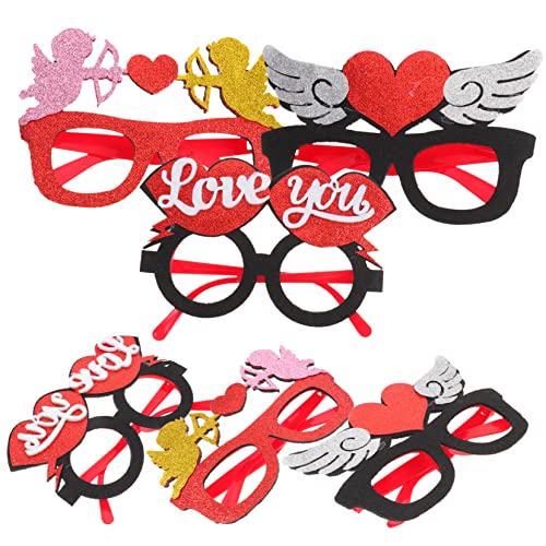 BUGUUYO 6st Valentinsbrille Valentinstag Fotoautomat Valentinstag Ausgefallene Brillen Herz-dekor Party-brillen-requisiten Sonnenbrille in Herzform Valentinsgläser Masse Plastik von BUGUUYO