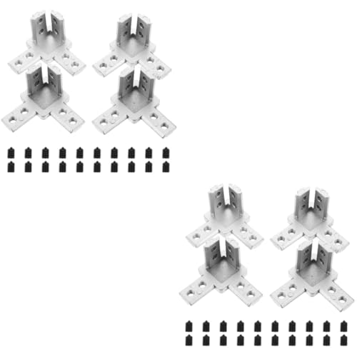 BUGUUYO 8 Sätze Verbinder Magnetischer Rührstab 3-wege- 3-wege-endeckwinkel Zinklegierung Silver von BUGUUYO