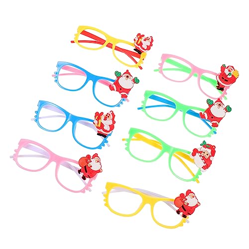 BUGUUYO 8St leuchtende Gläser weihnachtsbrillengestelle leuchtende Brille leuchtende Dekorationen weihnachtsdeko kinderferngläser Weihnachtsbrillenrahmen Gläser Dekorationen Plastik von BUGUUYO