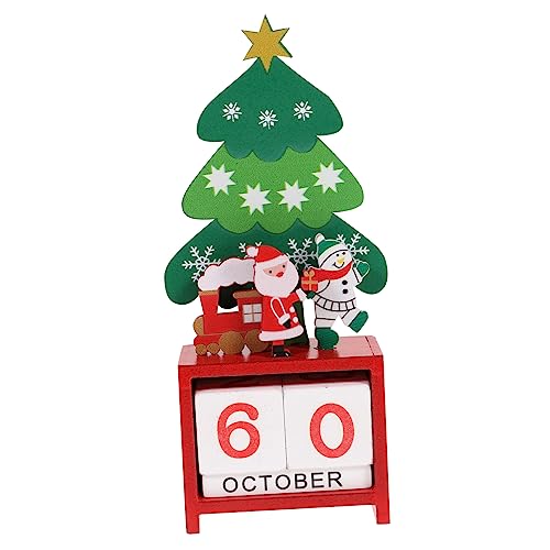 BUGUUYO Adventskalender Weihnachtsstrumpffüller Weihnachtskalender weihnachtliche Tischdekoration Block personalisierter kalender kalender Countdown-Kalender Desktop - hölzern von BUGUUYO