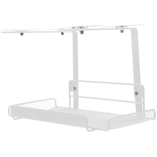 BUGUUYO Kabelmanagement-Rack unter dem Tisch Deck Monitor Stand über Hub schreintischorganizer schreibtisch organiser Metalldraht-Organizer unter der Schreibtischablage Schmiedeeisen Weiß von BUGUUYO