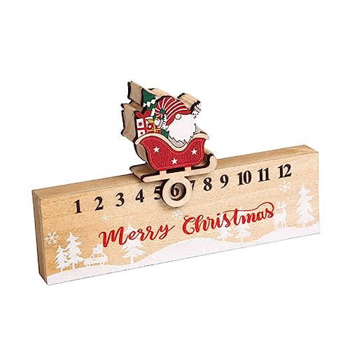 BUGUUYO Kalenderverzierungen Weihnachtsmann-Kalender Tisch-Adventskalender Countdown-Tischkalender kinder weihnachtsdeko weihnachts party Kalender aus Holz Feiertag Adventskalender von BUGUUYO