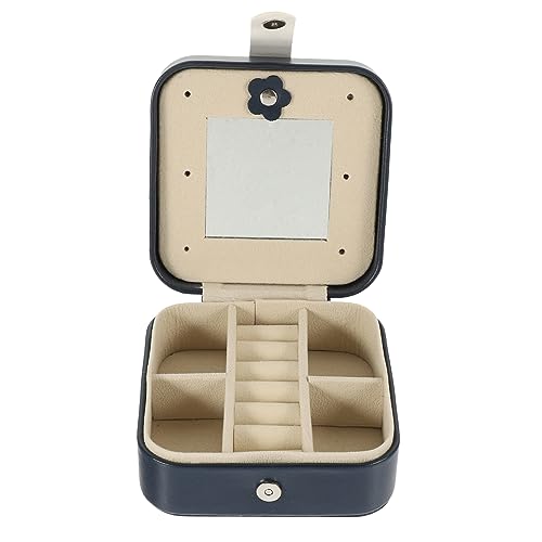 BUGUUYO Kasten ringaufbewahrungs box travel schmuckbox schmuckschatulle schmuckkastem schmuckkastchen Handtasche Halskette Schmucketui-Organizer Tragbarer Schmuckorganisator Legierung Navy von BUGUUYO