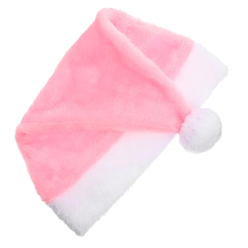 BUGUUYO Weihnachtshüte Plüsch-weihnachtsmütze Weihnachtsdeko Weihnachtsgeschenke Christmas Weihnachtsdeco Weihnachtsfeier Schneemann-hut Weihnachtsmütze Weihnachtskostüm Kurzer Plüsch Rosa von BUGUUYO