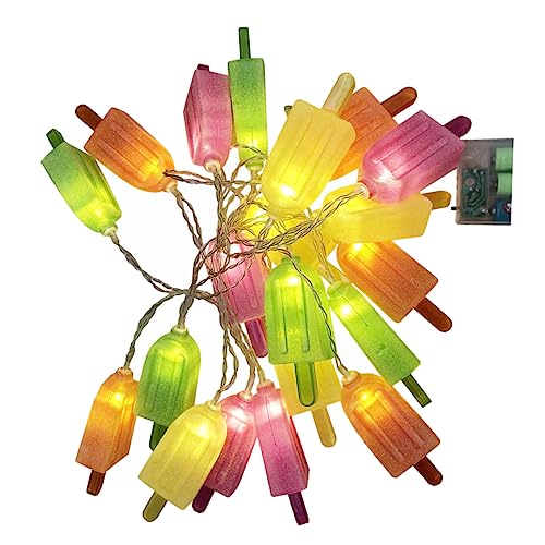 BUGUUYO Schnur Eiscreme-Lichterketten led ligts led-light weihnachtdeko wihnachtsdeko weihachtsdeko Monitor Glühbirnen Batteriekerzen flackern Batteriebetriebene Lichter Plastik von BUGUUYO