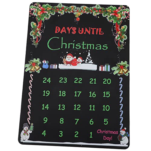 BUGUUYO Weihnachtliche Tischdekoration Tafeldekor Weihnachtsbedarf Weihnachtskalender Tafel Countdown-tafel Fotogeschenk Weihnachtsgeschenk Weihnachts-countdown-kalender Hölzern von BUGUUYO