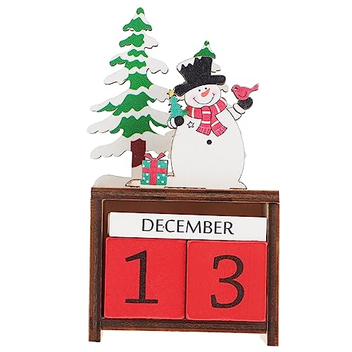 BUGUUYO Weihnachtskalender Aus Holz Desktop-kalender Weihnachtstischkalender Exquisiter Adventskalender Weihnachtsregal Dekoration Weihnachtliche Tischdekorationen Hölzern Colorful von BUGUUYO