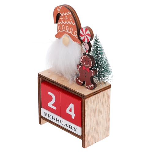 BUGUUYO Weihnachtskalender-ornamente Kreativer Kalender Festlicher Feiertagsblockkalender Home-desktop-kalender Home-blöcke-kalender-dekor Weihnachtskalender Dekor Blockiert Kalender Holz von BUGUUYO